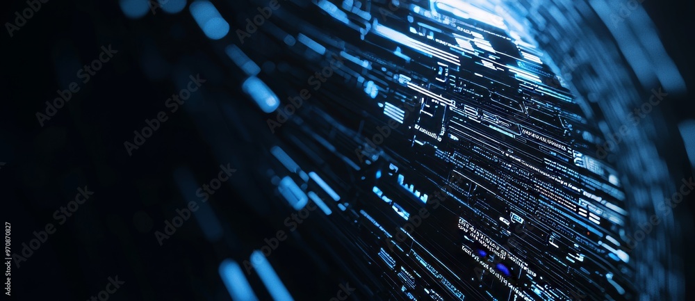 Poster digital futuristic user interface design for huds. stock photo