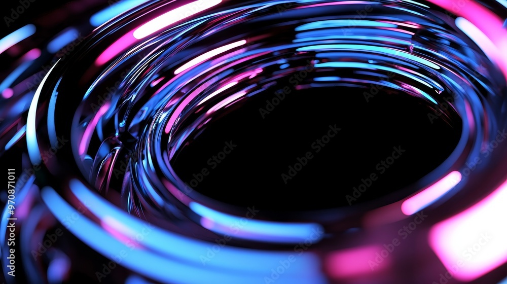 Poster The interface of futuristic technology with geometric shapes in an abstract background.