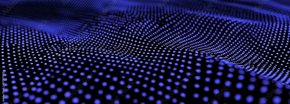 Aufkleber The abstract background is a combined digital code of big data and futuristic dots. The rendering is in three dimensions.