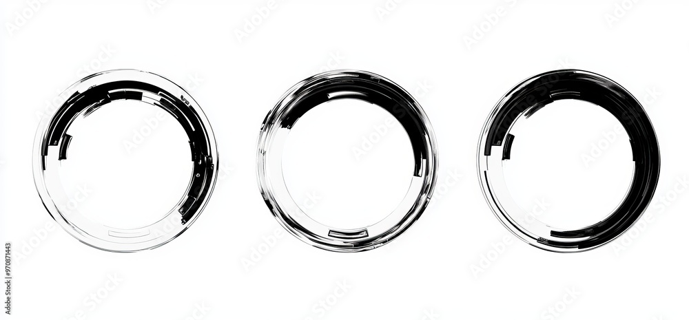 Fototapete design set of circular communication elements for digital technology