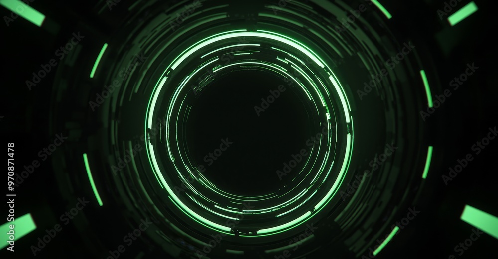 Fototapete futuristic hud for cyberspace with radial circular progress, hi-tech fui design, title, and tv news 