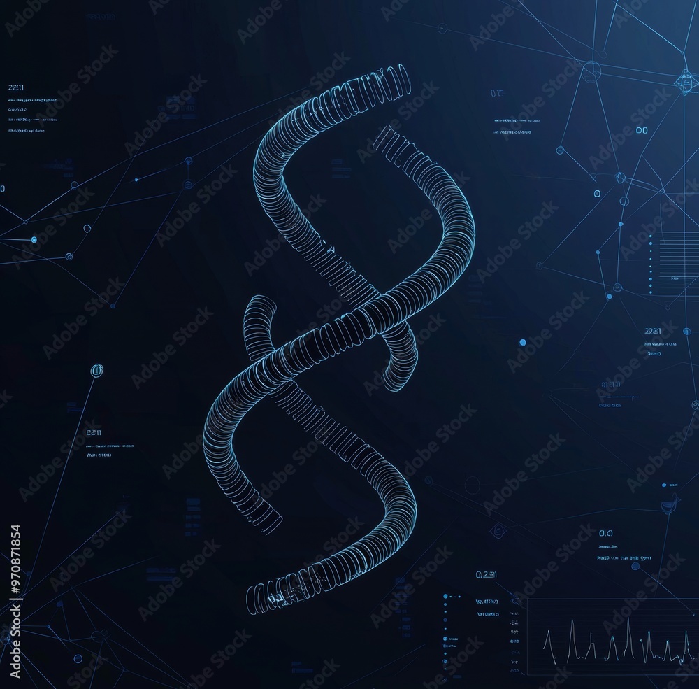 Poster UI design with futuristic elements. Virtual hologram.