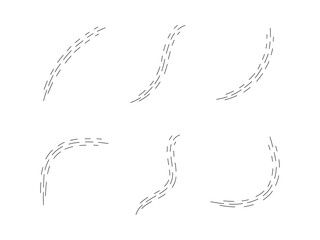 Dash line shape art decoration isolated vector illustration.