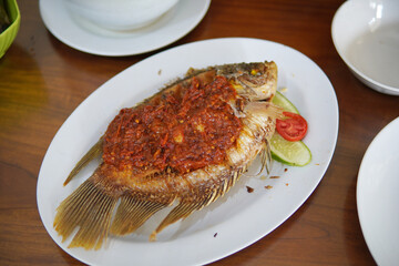 fish fried of indonesian food
