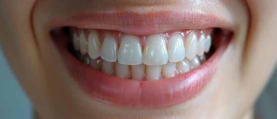 Fototapeta premium Ultra-sharp photo capturing the enchantment of teeth whitening, set against a backdrop reflecting the diverse aspects of dental wellness.