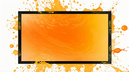 colorful paint splashes with frame for text