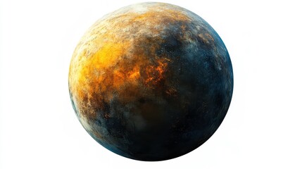 HD 209458 b (exoplanet) clipart, element, 3D illustration, realistic, isolated on white background