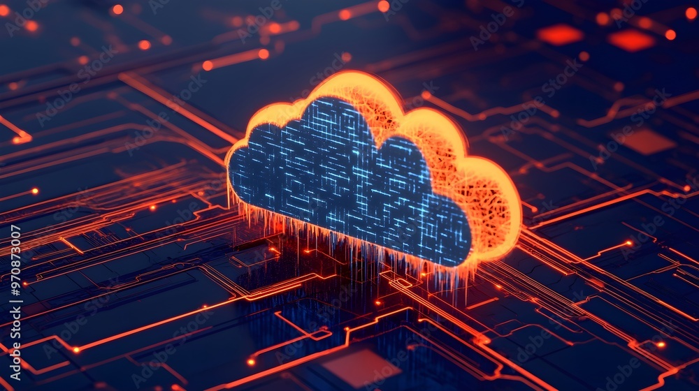 Poster cloud computing technology abstract background
