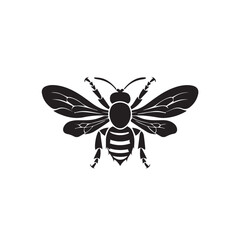 Fototapeta premium Wasp in cartoon, doodle style . Image for t-shirt, web, mobile apps and ui. Isolated 2d vector illustration in logo, icon, sketch style, Eps 10, black and white. AI Generative