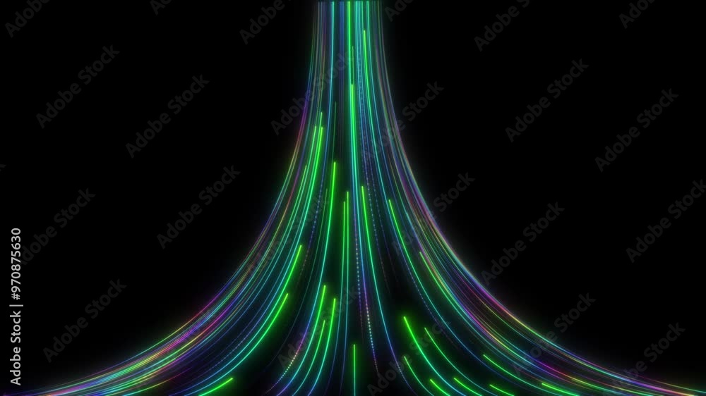 Poster abstract curve upward flow point and gradient line connection design, business big data connection t