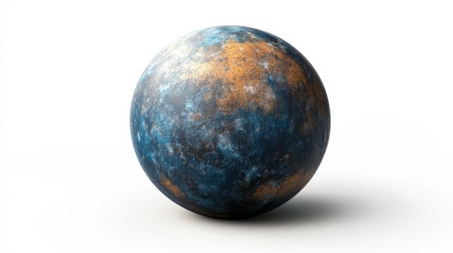 Kepler-62f (exoplanet) clipart, element, 3D illustration, realistic, isolated on white background