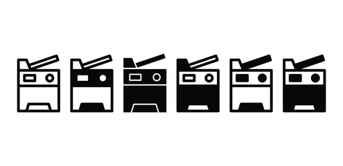 copy machine icon symbol sign vector design black white color simple flat illustration collection set 