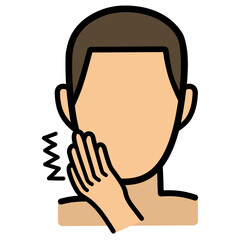 Toothache Filled Line Icon Vector Illustration 