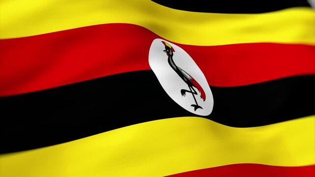 Uganda Flag waving 4k independence day