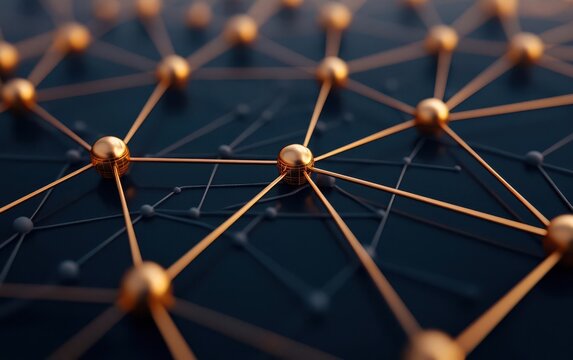 Digital visualization of a global distribution system with interconnected lines and nodes over a grid, representing seamless travel management