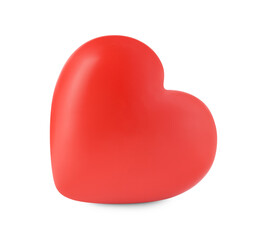 One red decorative heart isolated on white