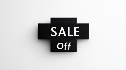 Obraz premium The image shows a minimalistic black sale sign with the word 