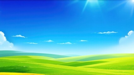 Obraz premium Sky Blue Background,Vector Clear Sky Cloud.Sunny day with sunlight morning in Winter,Horizon Nature Landscape daylight in afternoon Summer,Spring,illustration Banner weather season