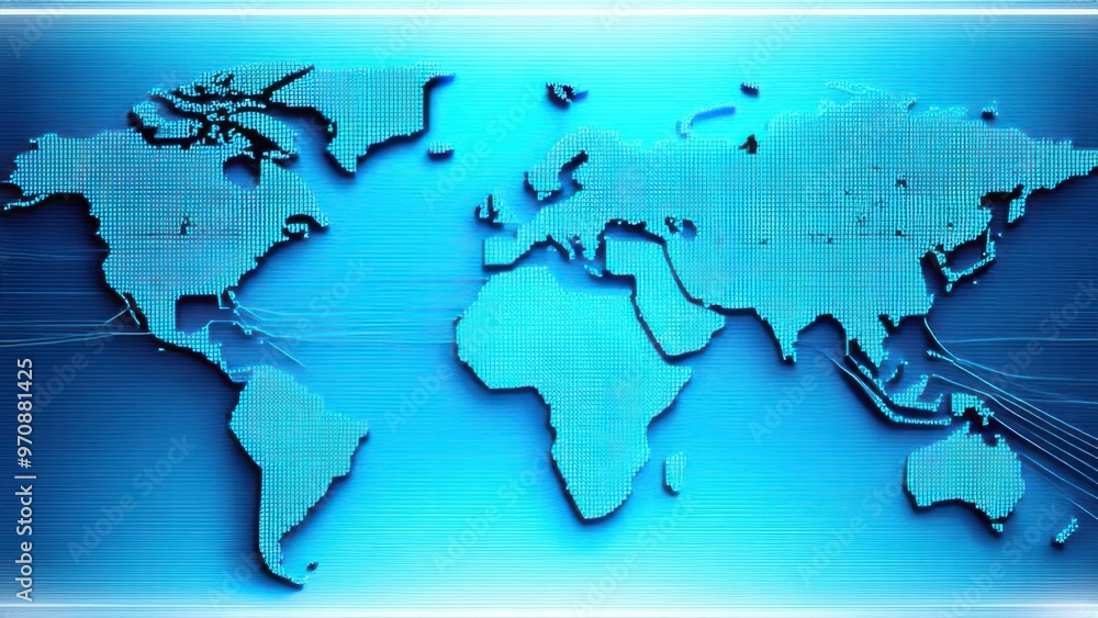Poster global network connection. world map point and line composition concept of global business