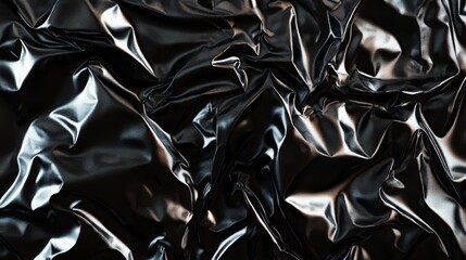 A black metallic surface, shiny and reflective, with industrial vibes