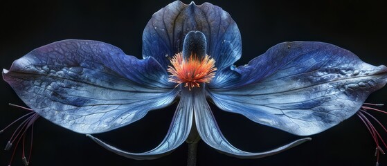Extraordinary photo of the Black Bat Flower (Tacca Chantrieri), a rare and endangered plant with striking form and dark hues, highlighting the importance of preserving biodiversity