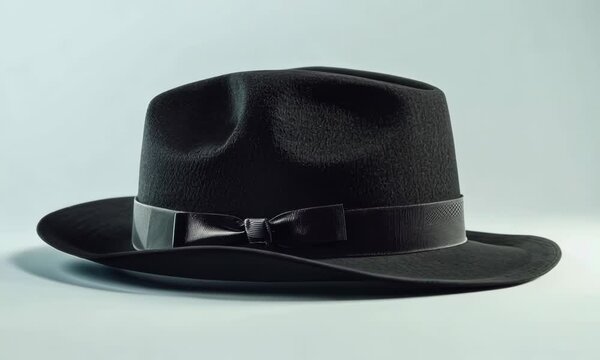 Stylish fedora hat on white background, Video