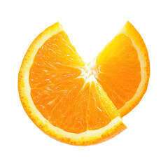 Two orange slices on black