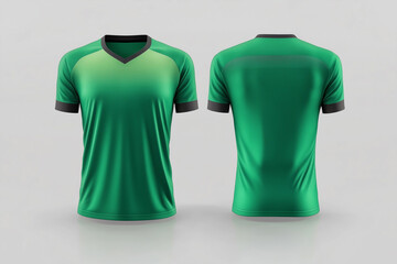 green jersey template for team club, jersey sport, front and back, Tshirt mockup sports jersey template design for football soccer, racing, gaming, sports jersey