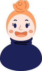 Cute Girl Hijab Style Illustration