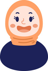 Cute Girl Hijab Style Illustration