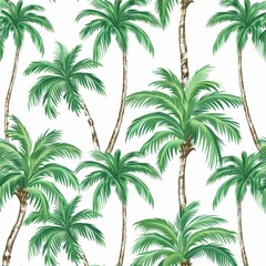 exotic palm tree seamless pattern