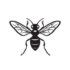 Wasp in cartoon, doodle style . Image for t-shirt, web, mobile apps and ui. Isolated 2d vector illustration in logo, icon, sketch style, Eps 10, black and white. AI Generative