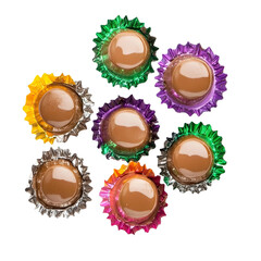 Colorful candies on black background