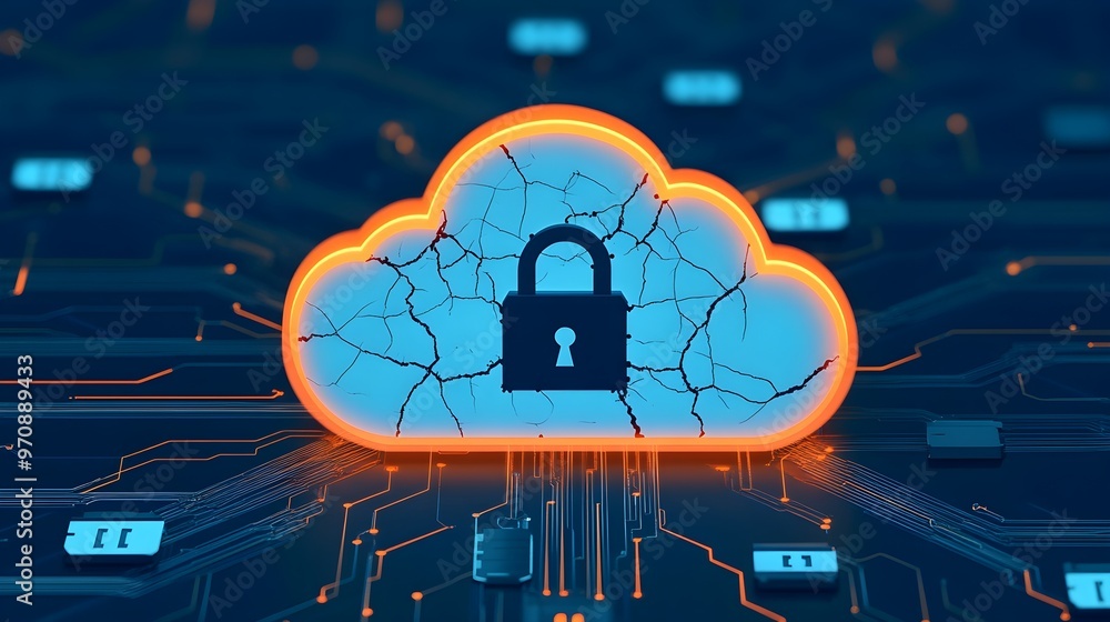 Poster secure cloud computing technology concept