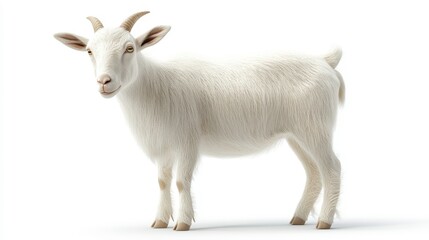 Obraz premium Goat clipart, element, 3D illustration, realistic, isolated on white background