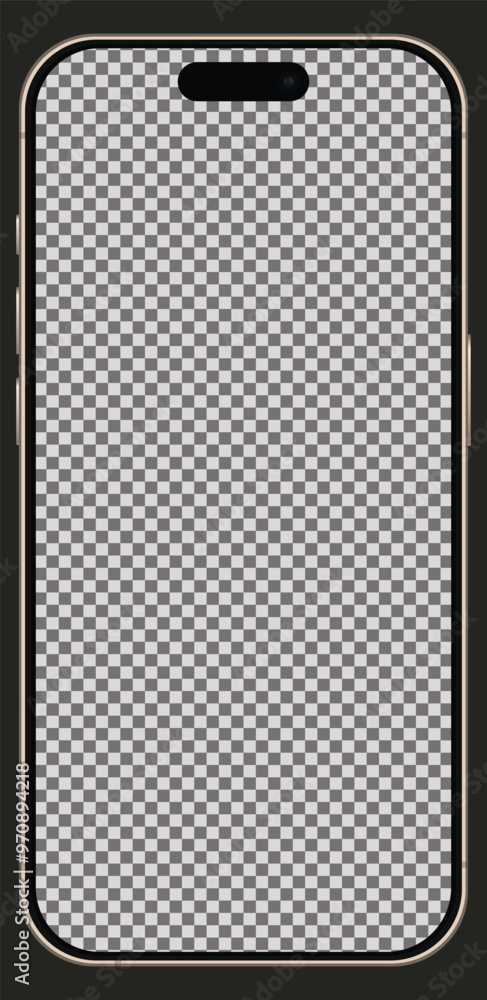 Poster smartphone realistic mockup white display. mobile phone vector with buttons. ui ux branding detailed