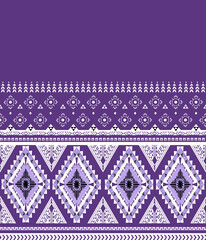 Geometric Tribal Design in Purple and White
