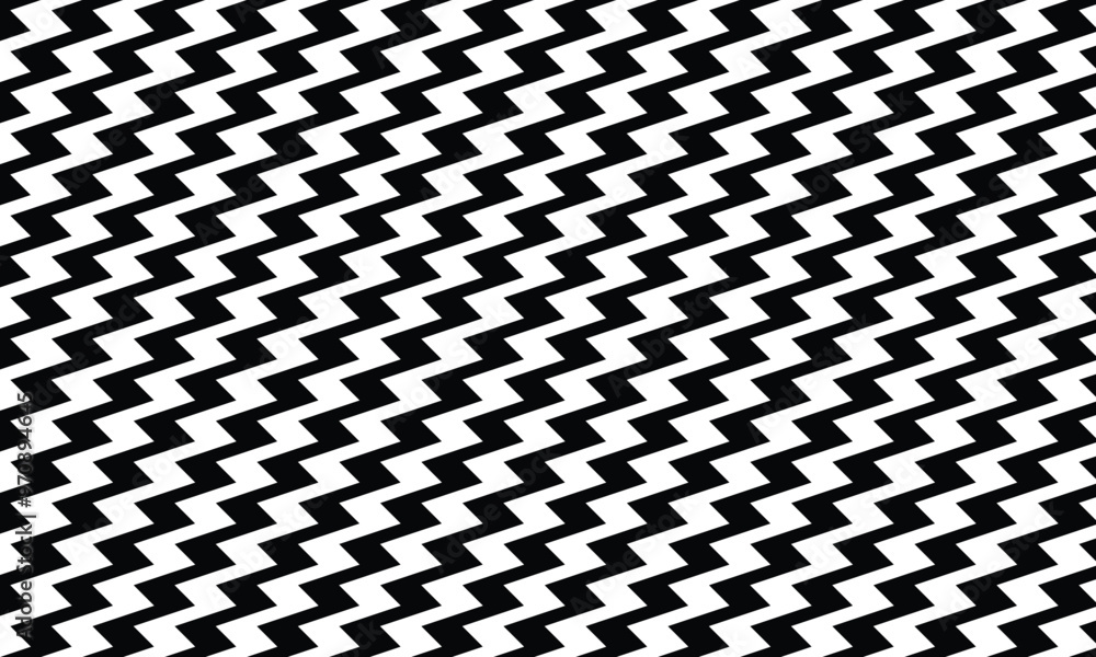 Poster diagonal zigzag pattern in black and white, featuring sharp lines and high contrast for a dynamic ge