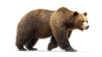 Obraz premium Bear clipart, element, 3D illustration, realistic, isolated on white background