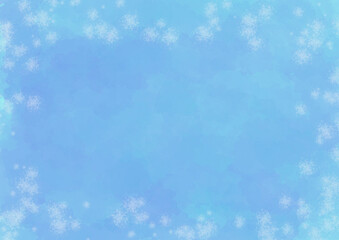 雪　水彩風　シンプル　冬　背景素材