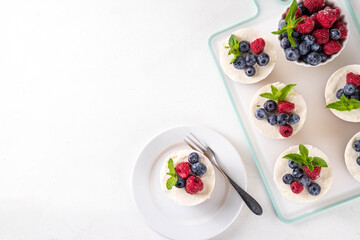 Mini vanilla New York cheesecakes