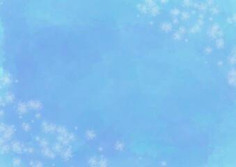 雪　水彩風　シンプル　冬　背景素材