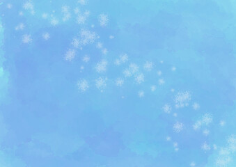 雪　水彩風　シンプル　冬　背景素材