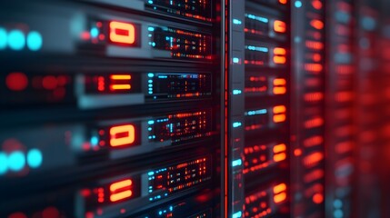 Obraz premium Server Rack Lights - Data Center Technology