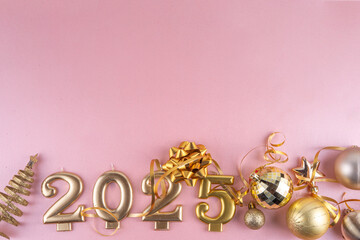 Merry Christmas and Happy New Year 2025 background