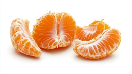 Mandarin segments half-peeled