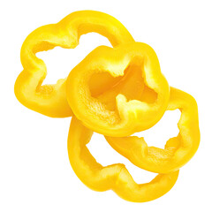 Fresh yellow pepper slices