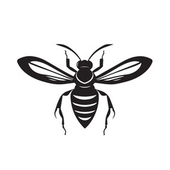 Fototapeta premium Wasp in cartoon, doodle style . Image for t-shirt, web, mobile apps and ui. Isolated 2d vector illustration in logo, icon, sketch style, Eps 10, black and white. AI Generative