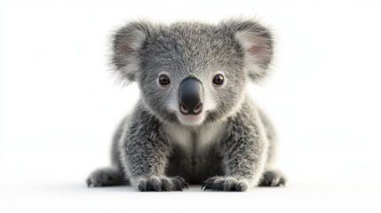 Obraz premium Koala clipart, element, 3D illustration, realistic, isolated on white background