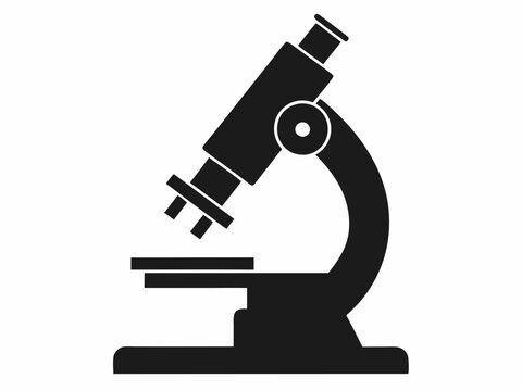 recommend clip art: Microscope silhouette vector illustration on white background 